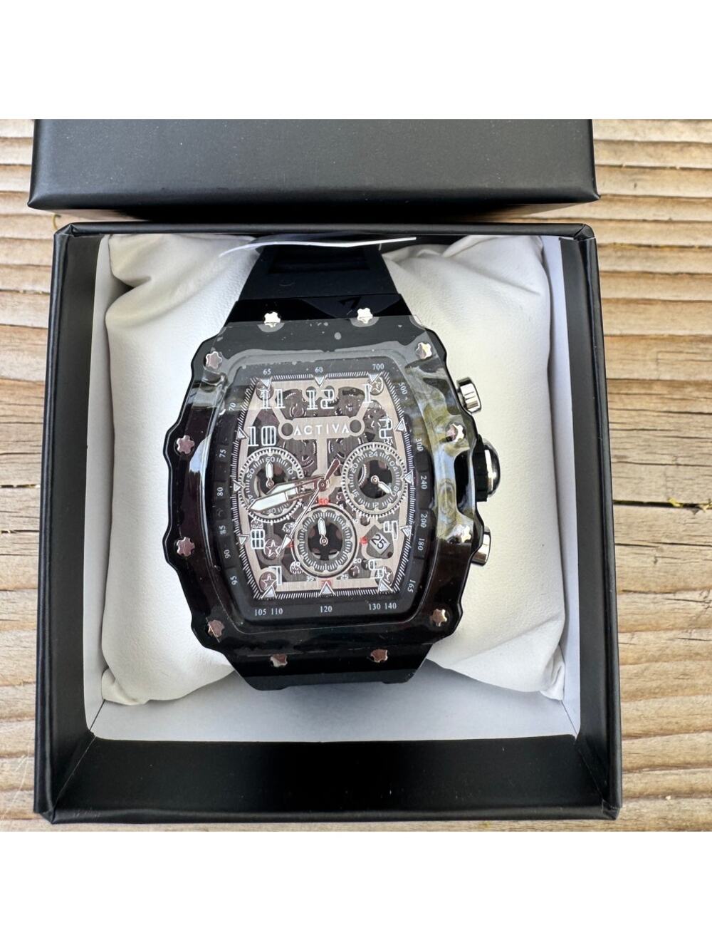 Activa Fury X 44.3mm Black Skeleton Dial Quartz Watch Unisex NIB - Picture 3 of 5